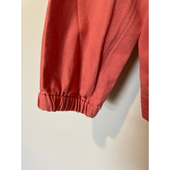 Hurley Lightweight Salmon Pink Jean‎ Jacket Moto Style 100% Cotton Size Small - Picture 5 of 8